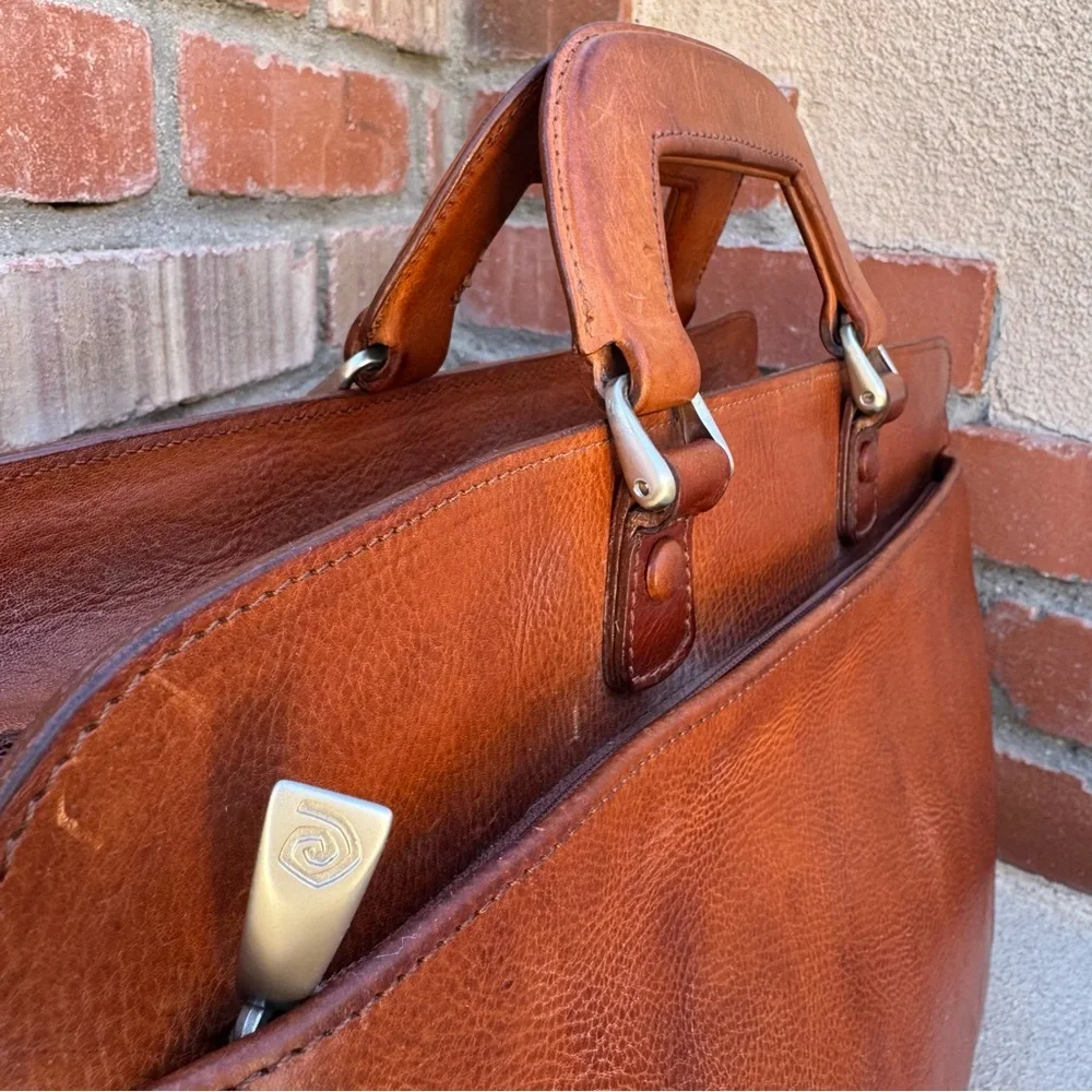 VTG Fabrizio Paini Leather Briefcase from Parma Italy 🇮🇹